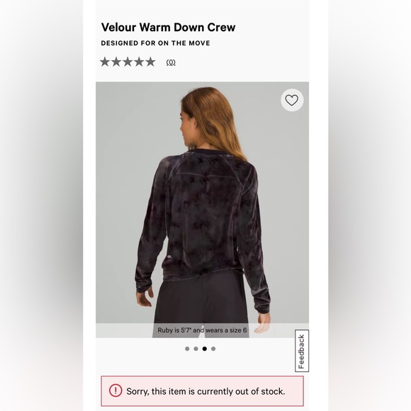 Lululemon Warm Down Crew • Velour• SZ 12 retails $118 - Picture 6 of 7